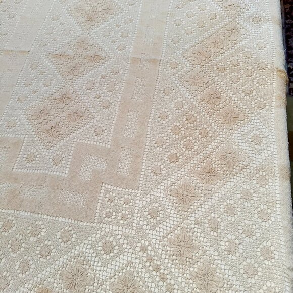 Cream colored Crochet TableCloth 60" x 78" - Picture 8 of 15